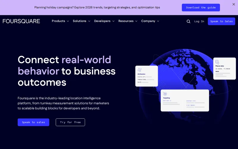 Website snapshot for Foursquare