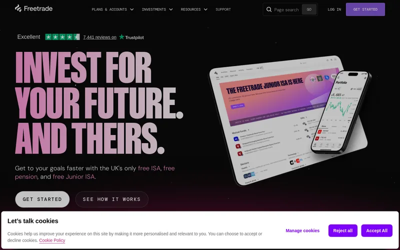 Website snapshot for Freetrade