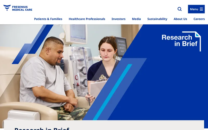 Website snapshot for Fresenius Medical Care