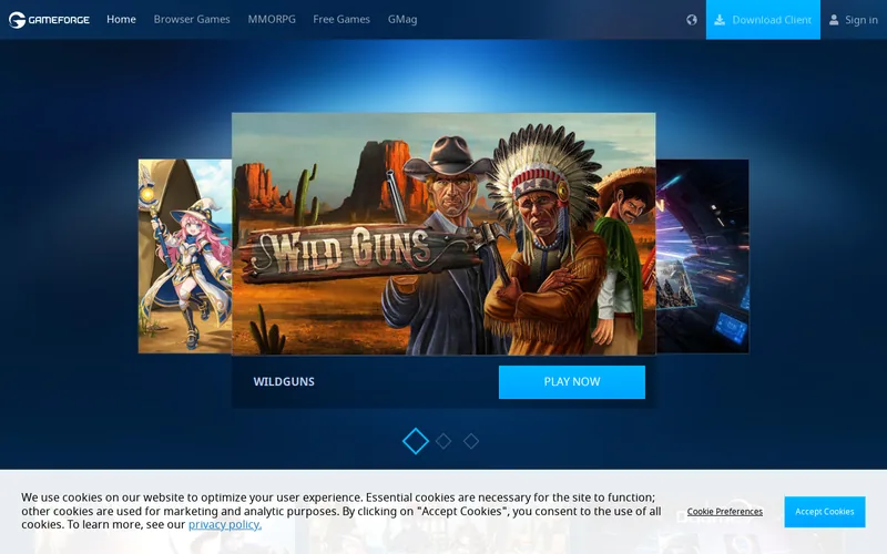 Website snapshot for Gameforge