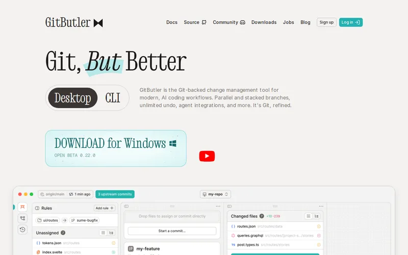 Website snapshot for GitButler