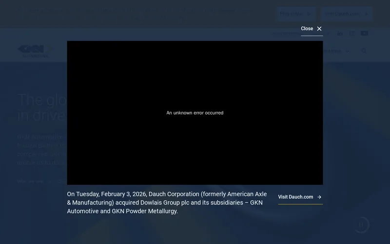 Website snapshot for GKN Automotive