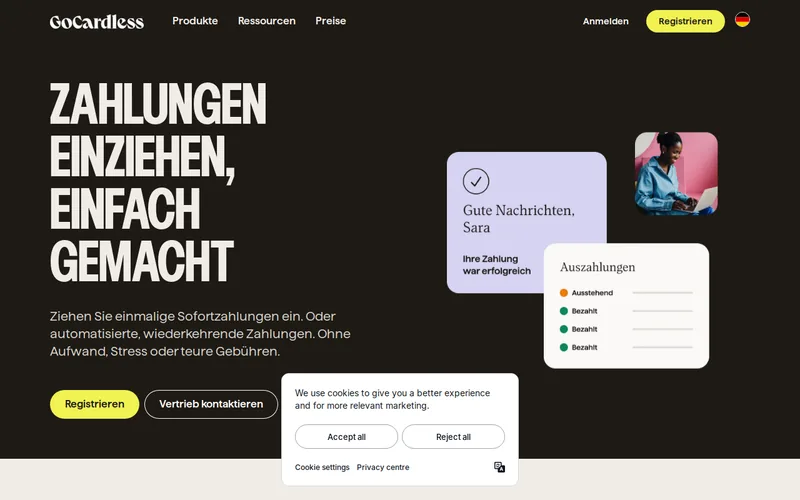 Website snapshot for GoCardless