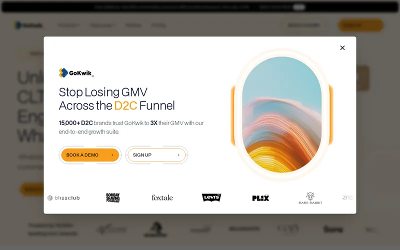 Website snapshot for GoKwik