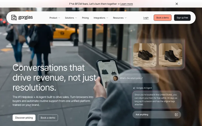 Website snapshot for Gorgias