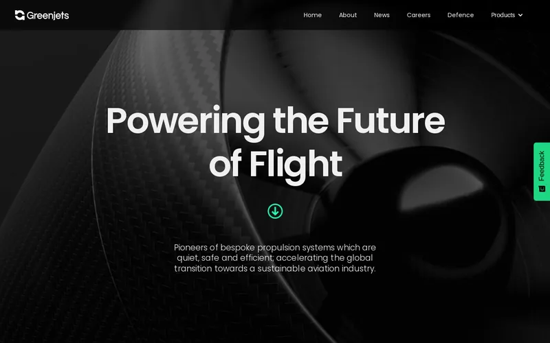 Website snapshot for Greenjets