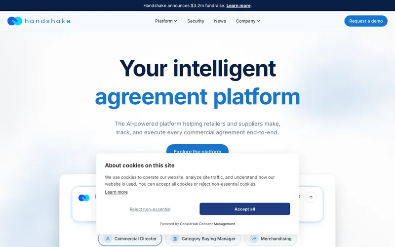 Website snapshot for Handshake Solutions