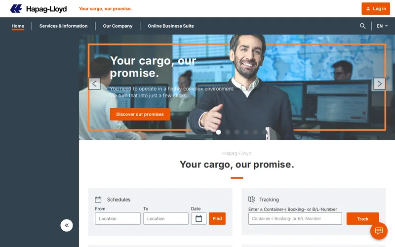 Website snapshot for Hapag-Lloyd