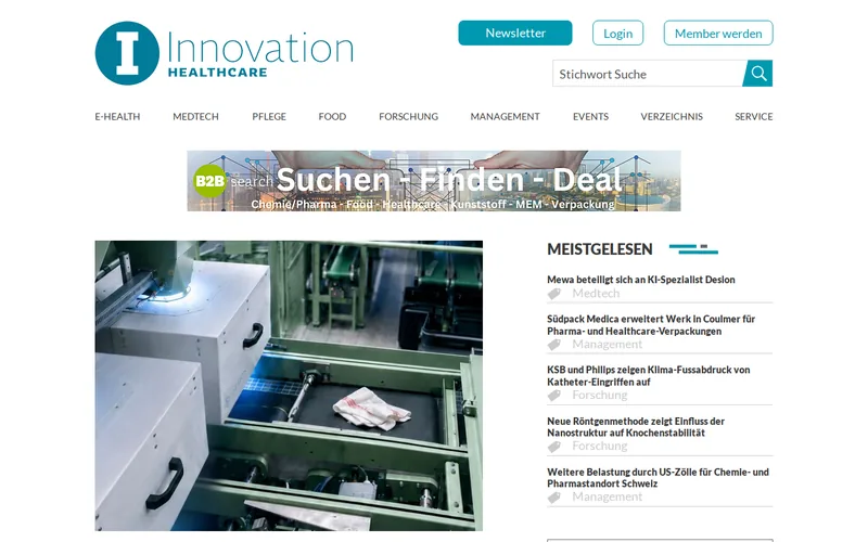 Website snapshot for healthcare-innovation.ch