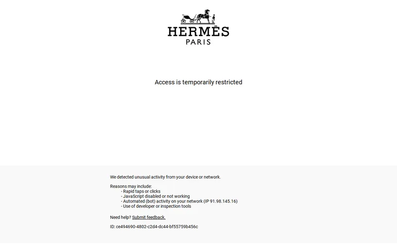 Website snapshot for Hermes