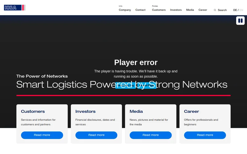Website snapshot for HHLA