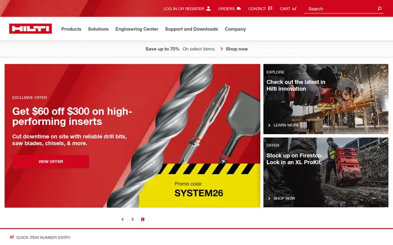 Website snapshot for Hilti