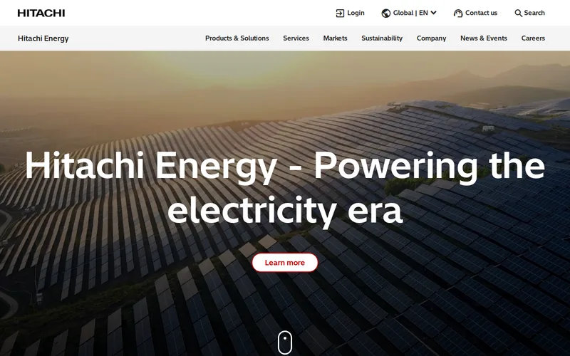 Website snapshot for Hitachi Energy