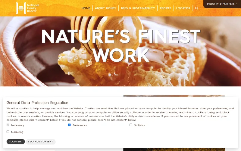 Website snapshot for Honey