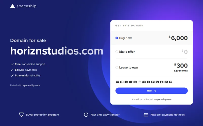 Website snapshot for Horizn Studios