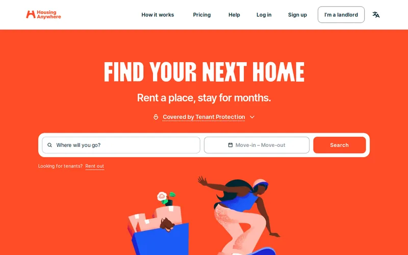 Website snapshot for Housing Anywhere