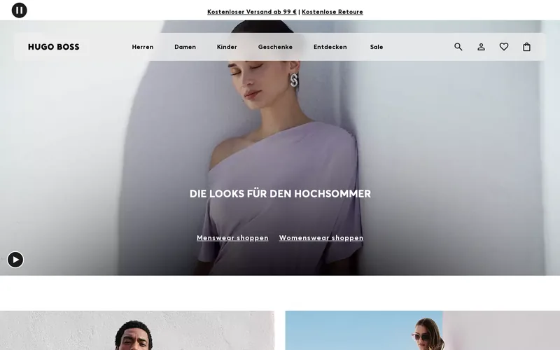 Website snapshot for Hugo Boss