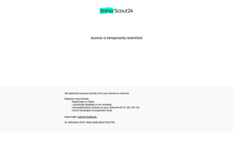 Website snapshot for ImmoScout24