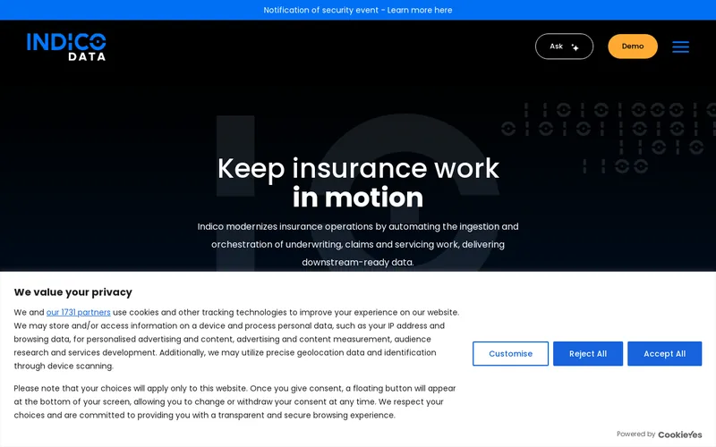Website snapshot for Indico Partners