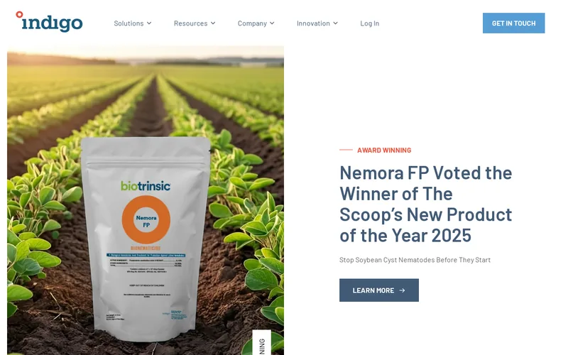 Website snapshot for Indigo Ag