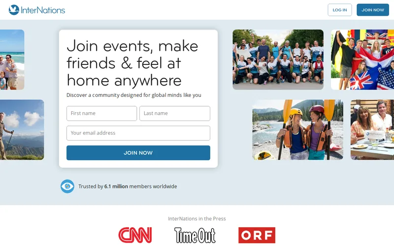 Website snapshot for InterNations