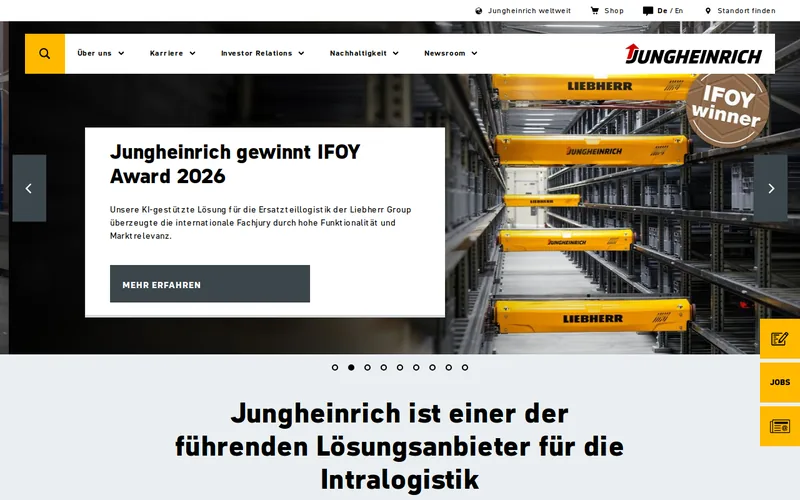 Website snapshot for Jungheinrich