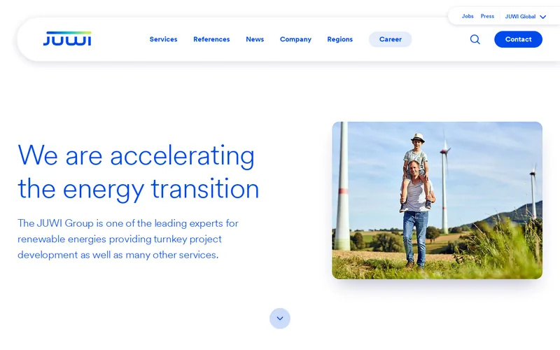 Website snapshot for JUWI