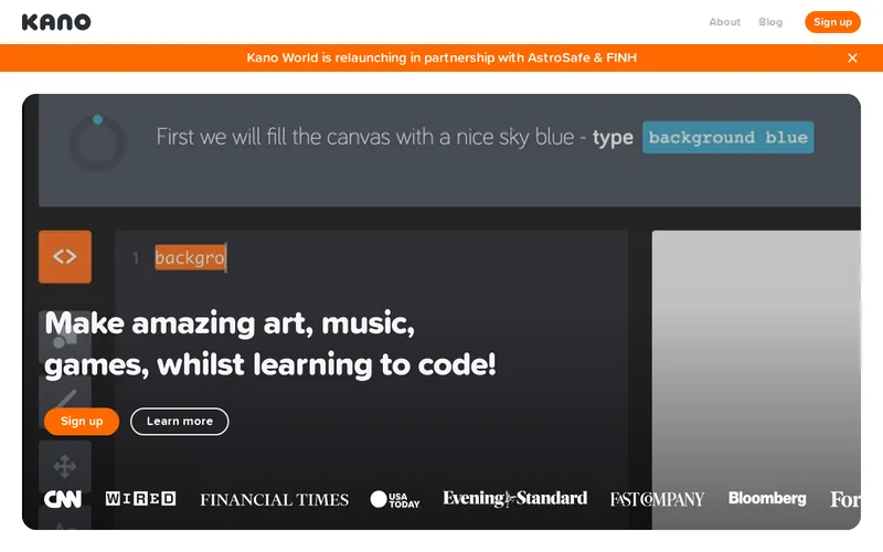 Website snapshot for Kano