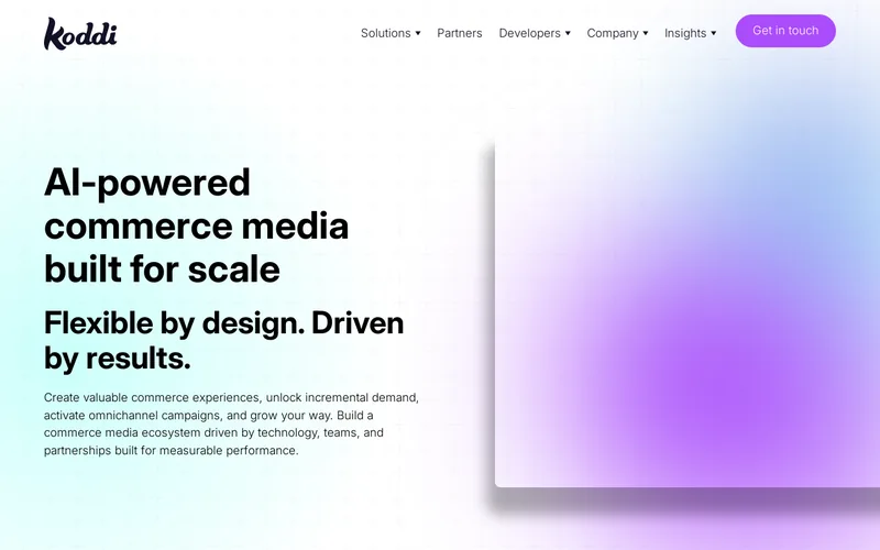 Website snapshot for Koddi