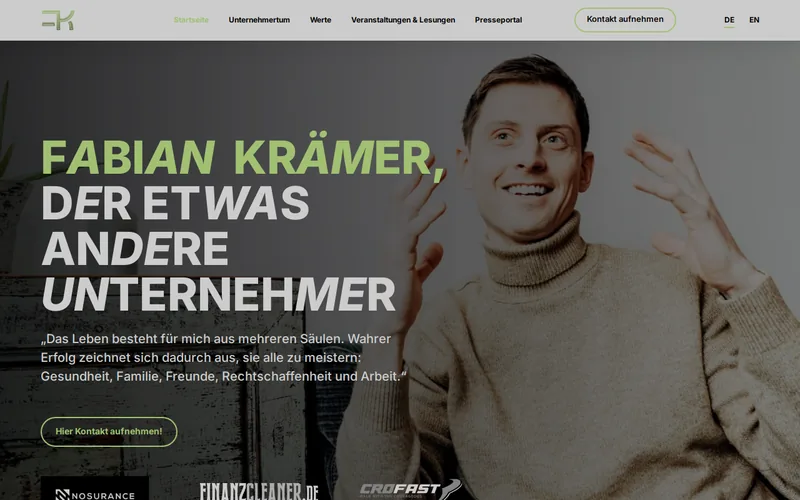 Website snapshot for Krämer Holding GmbH