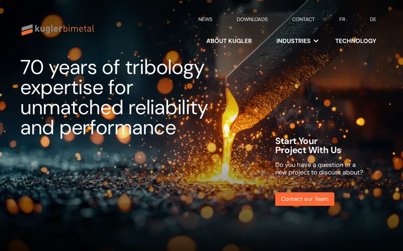 Website snapshot for Kugler Bimetal