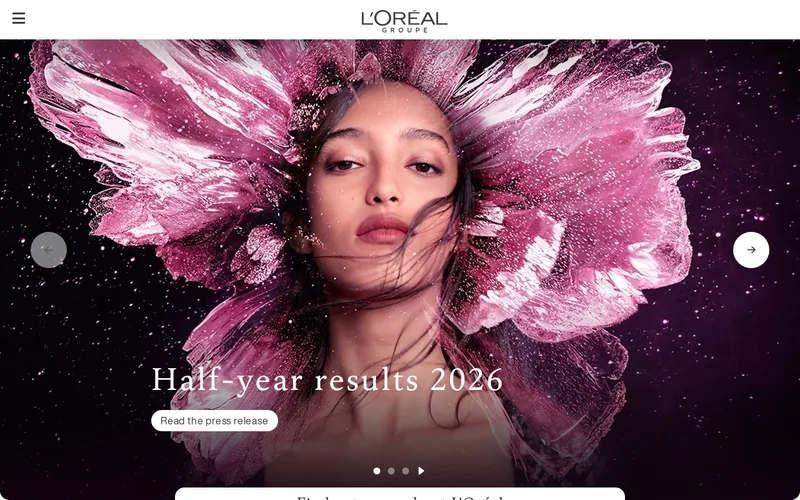 Website snapshot for L'Oréal