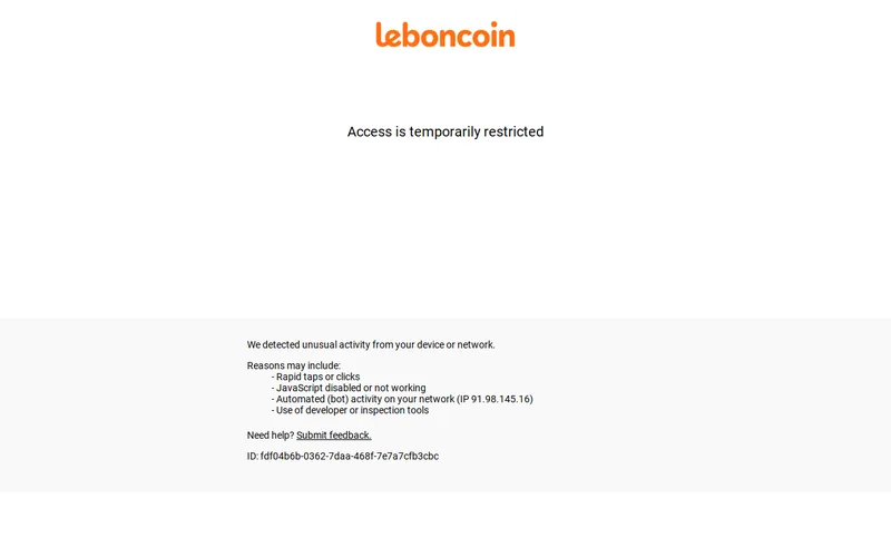 Website snapshot for Leboncoin