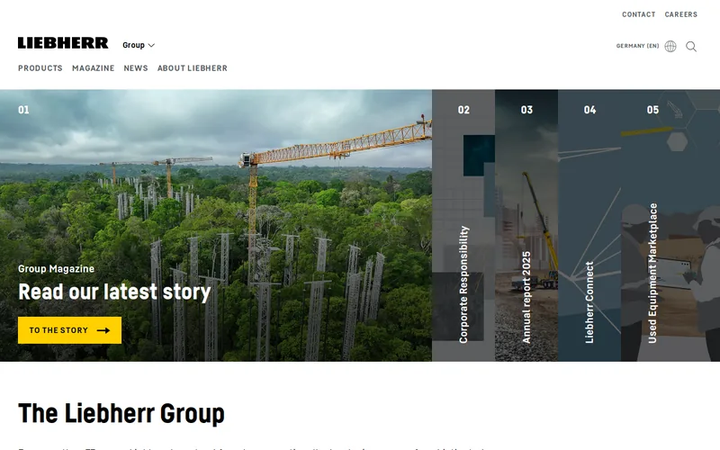 Website snapshot for Liebherr