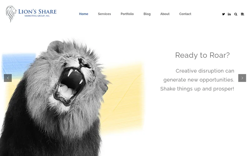 Website snapshot for Lion's Share