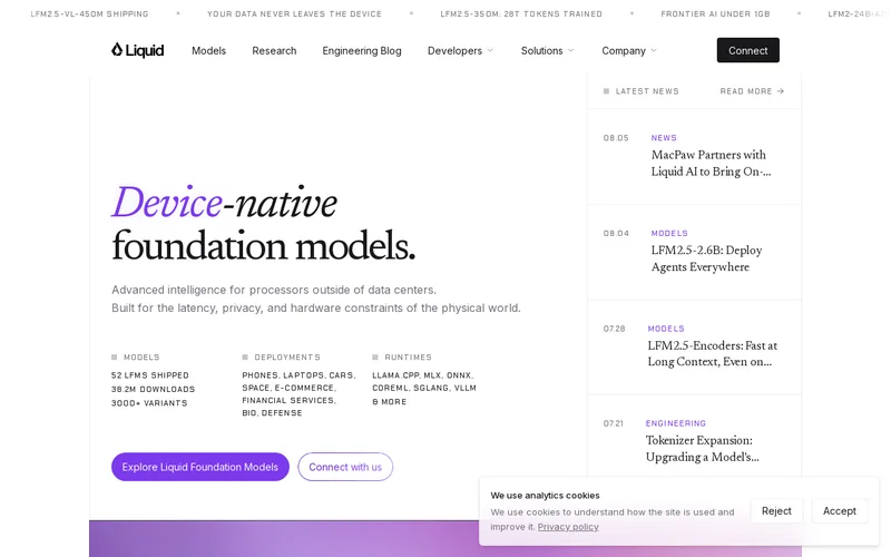 Website snapshot for Liquid
