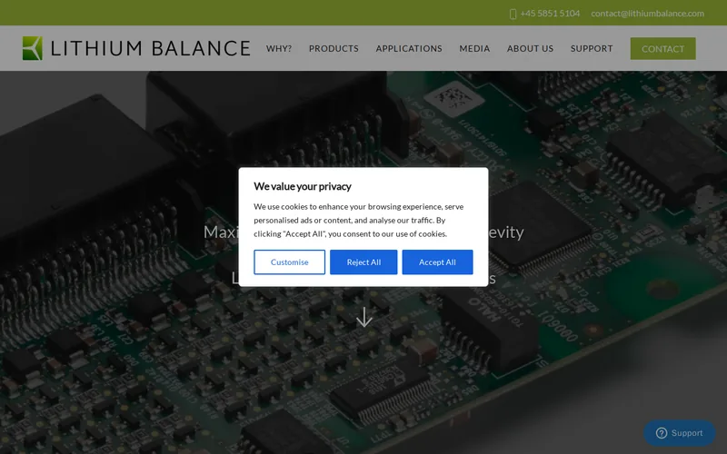 Website snapshot for Lithium Balance
