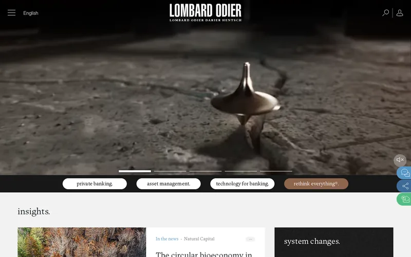Website snapshot for Lombard Odier Securities