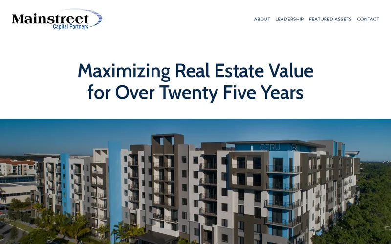 Website snapshot for Main Street