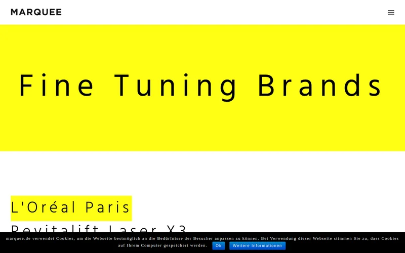 Website snapshot for Marquee