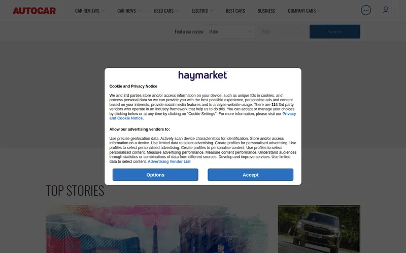 Website snapshot for Maserati