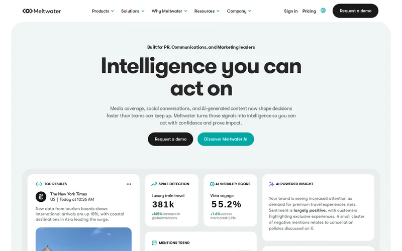 Website snapshot for Meltwater