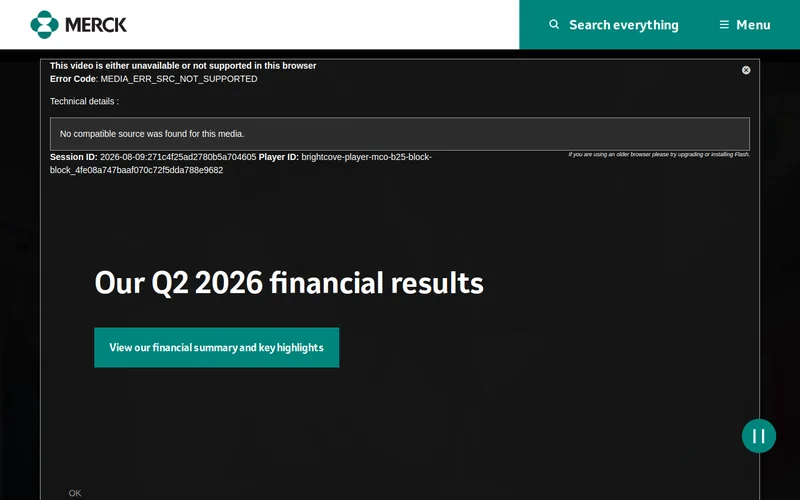 Website snapshot for Merck KGaA