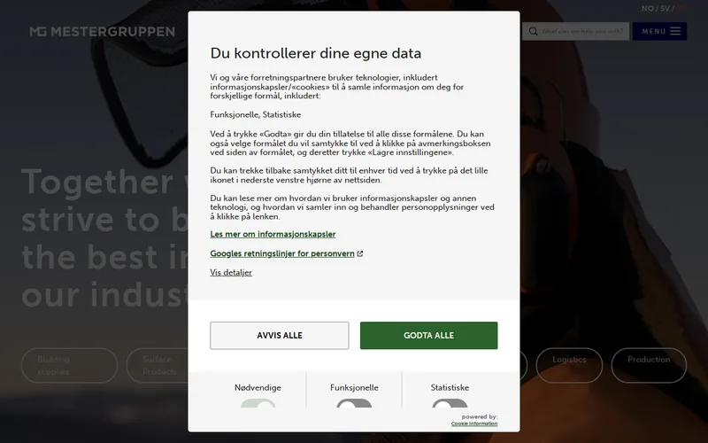 Website snapshot for Mestergruppen