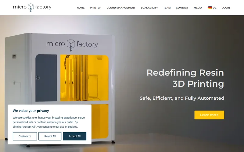 Website snapshot for Micro Factory