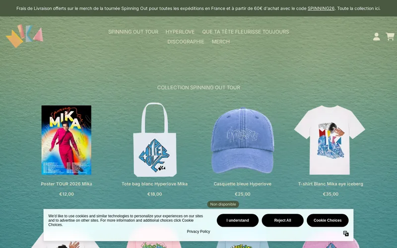 Website snapshot for Mika