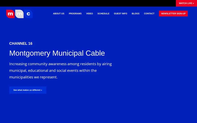 Website snapshot for MMC TV