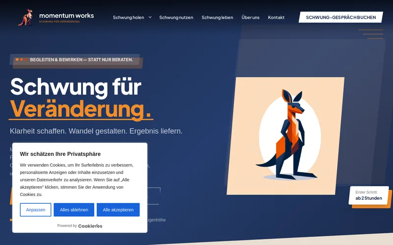 Website snapshot for Momentum Works
