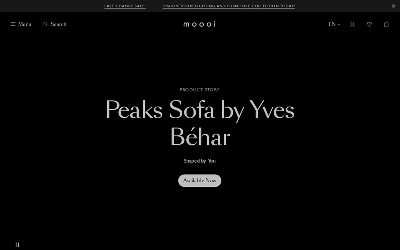 Website snapshot for Moooi