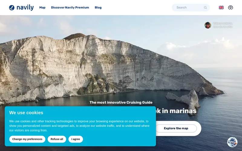 Website snapshot for Navily